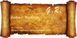Gebei Rodion névjegykártya